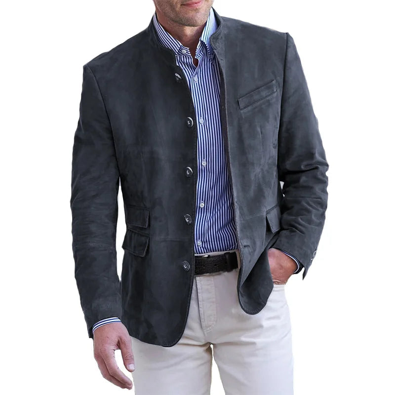 Murray | Tailored Fit Stand Collar Button Jacket