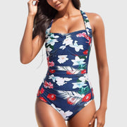 Noelle | Fitted Tropical Print One-Piece Swimsuit