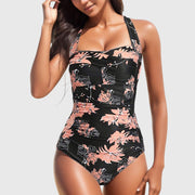 Noelle | Fitted Tropical Print One-Piece Swimsuit