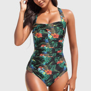 Noelle | Fitted Tropical Print One-Piece Swimsuit