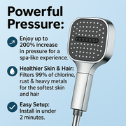 Northbrook | High-Pressure Shower Head with Turbo Boost and Filtration for Improved Water Flow