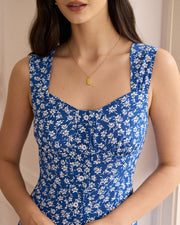 Nova | Sleeveless Sweetheart Neck Floral Summer Dress
