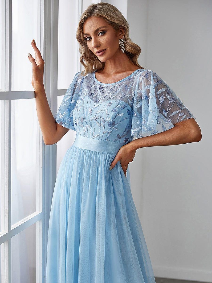 Octavia | A-Line Belted Embroidered Evening Dress Mother of the Bride Outfits