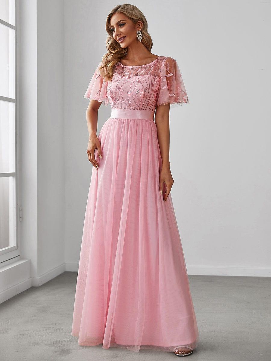 Octavia | A-Line Belted Embroidered Evening Dress Mother of the Bride Outfits