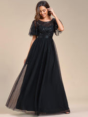 Octavia | A-Line Belted Embroidered Evening Dress Mother of the Bride Outfits