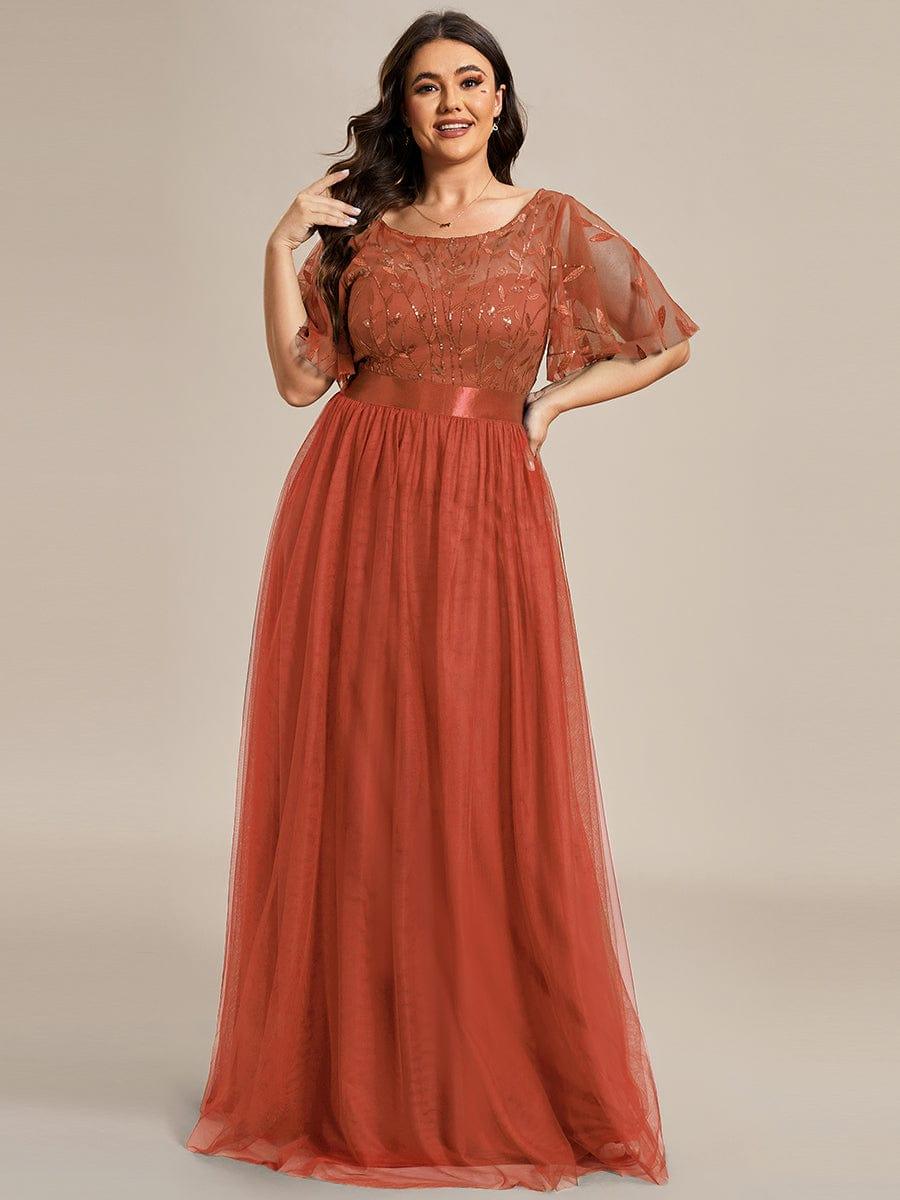 Octavia | A-Line Belted Embroidered Evening Dress Mother of the Bride Outfits