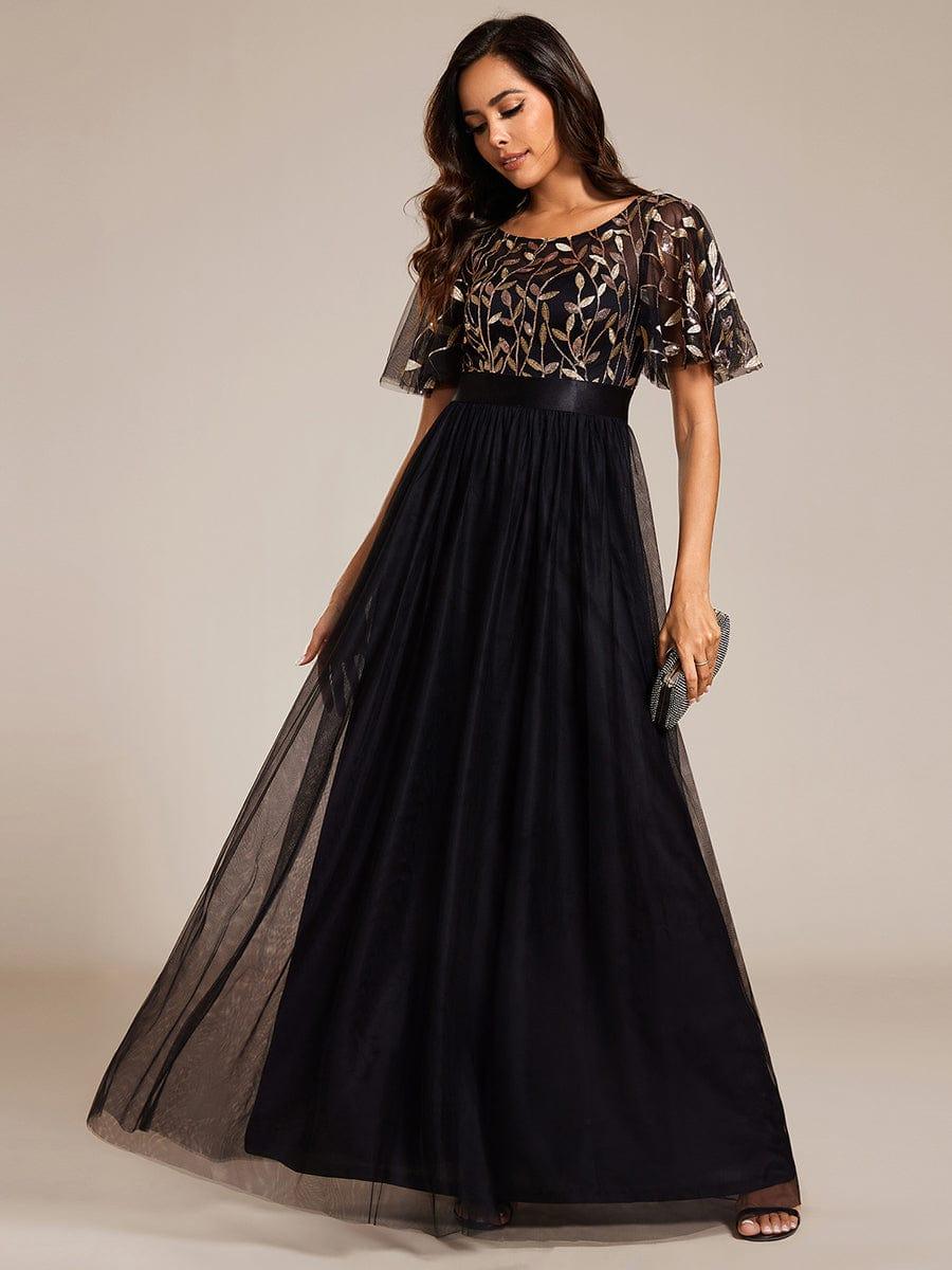 Octavia | A-Line Belted Embroidered Evening Dress Mother of the Bride Outfits