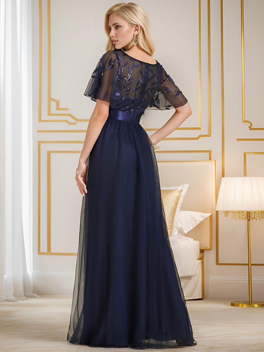 Octavia | A-Line Belted Embroidered Evening Dress Mother of the Bride Outfits