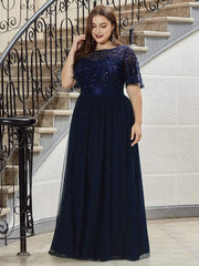 Octavia | A-Line Belted Embroidered Evening Dress Mother of the Bride Outfits