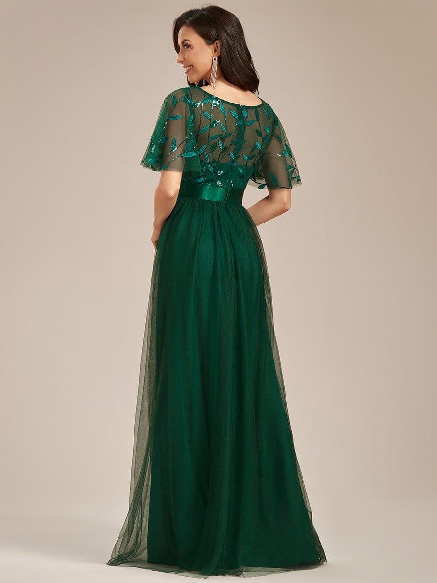 Octavia | A-Line Belted Embroidered Evening Dress Mother of the Bride Outfits