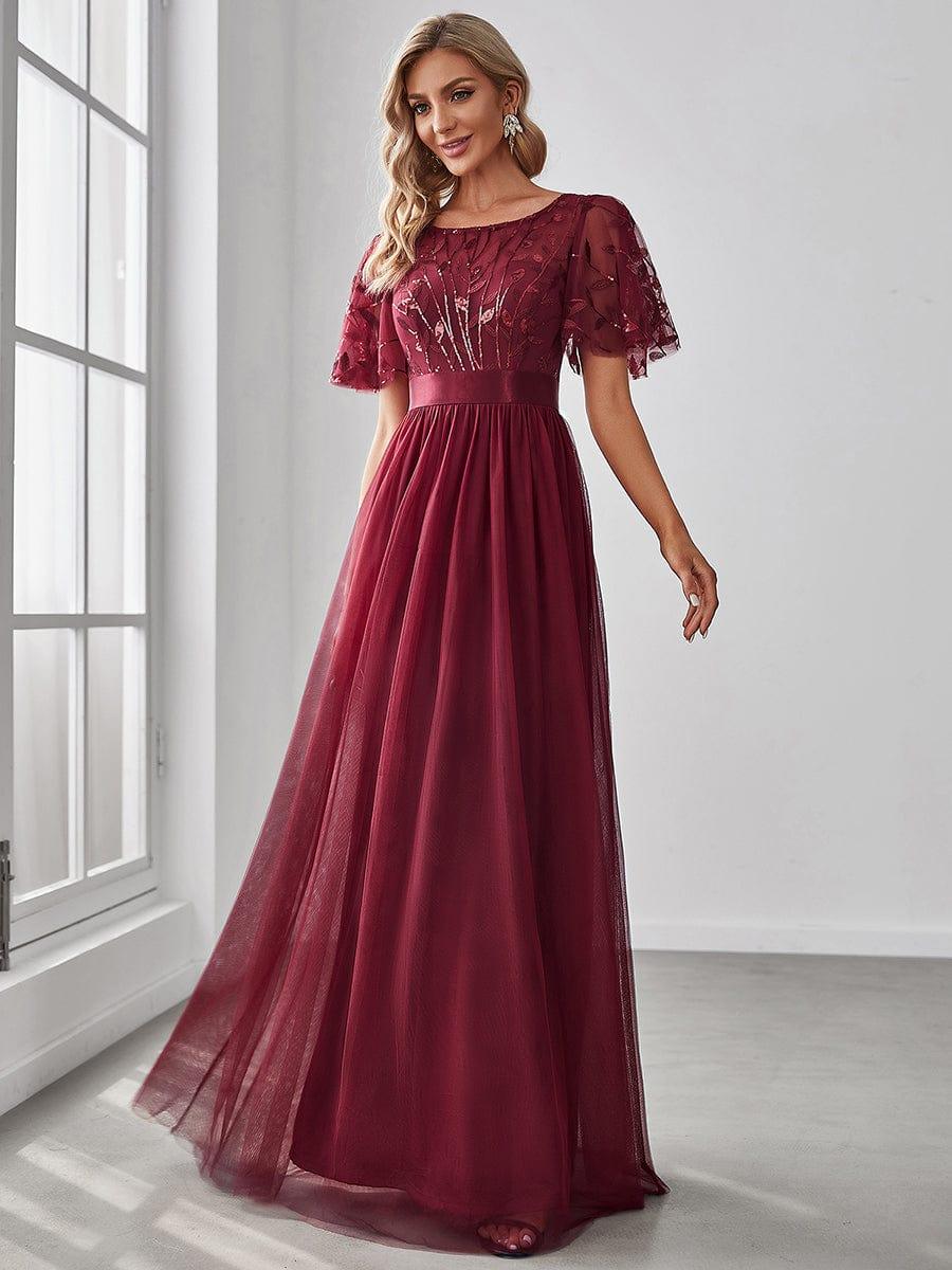 Octavia | A-Line Belted Embroidered Evening Dress Mother of the Bride Outfits