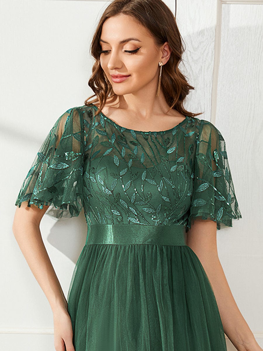 Octavia | A-Line Belted Embroidered Evening Dress Mother of the Bride Outfits