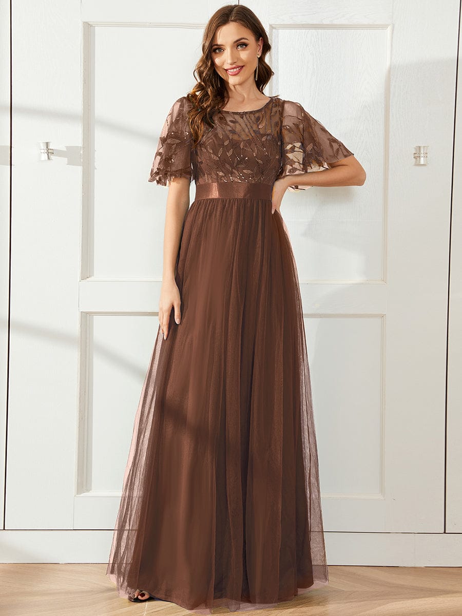 Octavia | A-Line Belted Embroidered Evening Dress Mother of the Bride Outfits