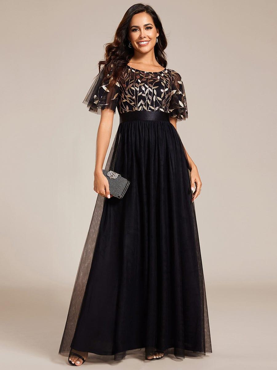 Octavia | A-Line Belted Embroidered Evening Dress Mother of the Bride Outfits