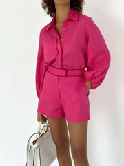 Olive | Relaxed Fit Cotton Linen Co Ord Set Women