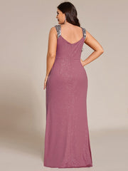 Olympia | Bodycon V-Neck Prom Dress with High Slit