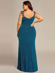 Olympia | Bodycon V-Neck Prom Dress with High Slit