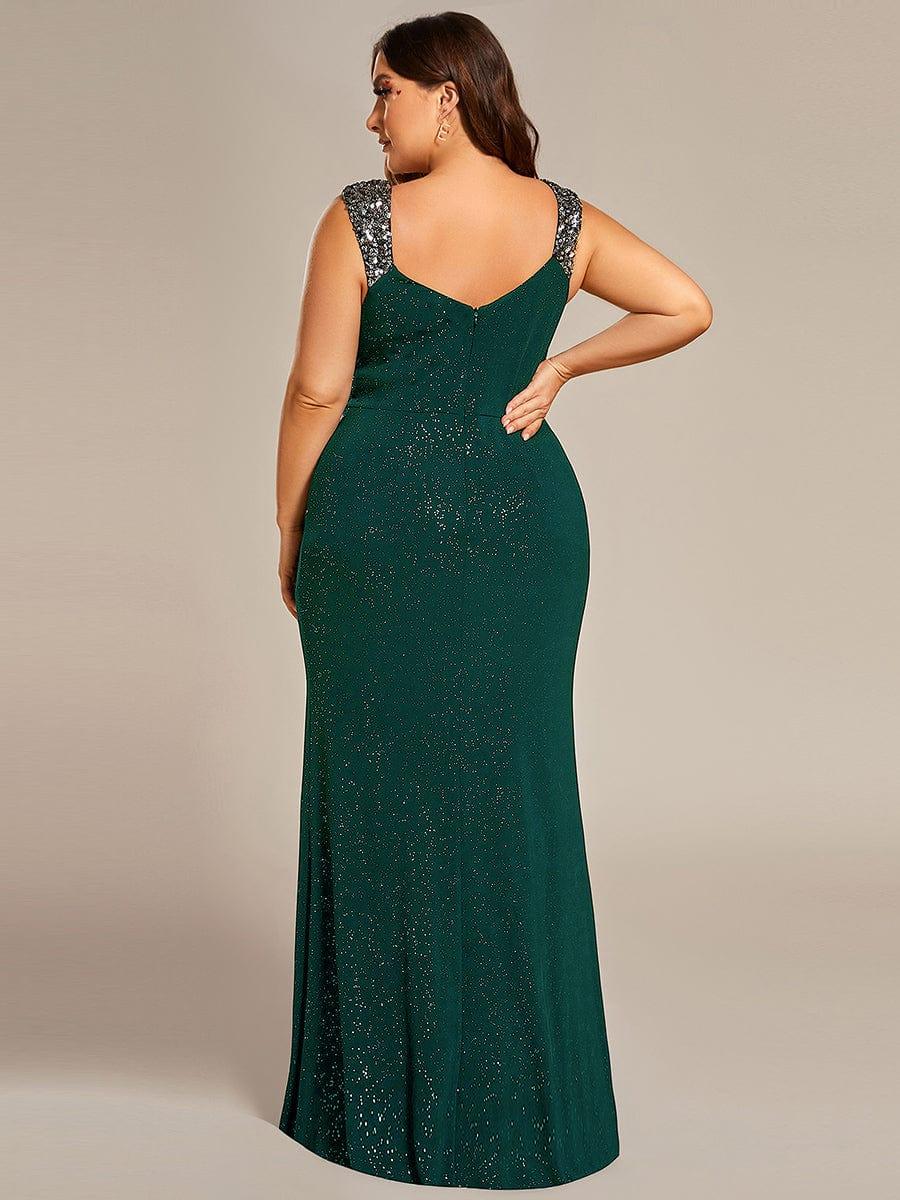 Olympia | Bodycon V-Neck Prom Dress with High Slit