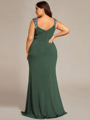 Olympia | Bodycon V-Neck Prom Dress with High Slit