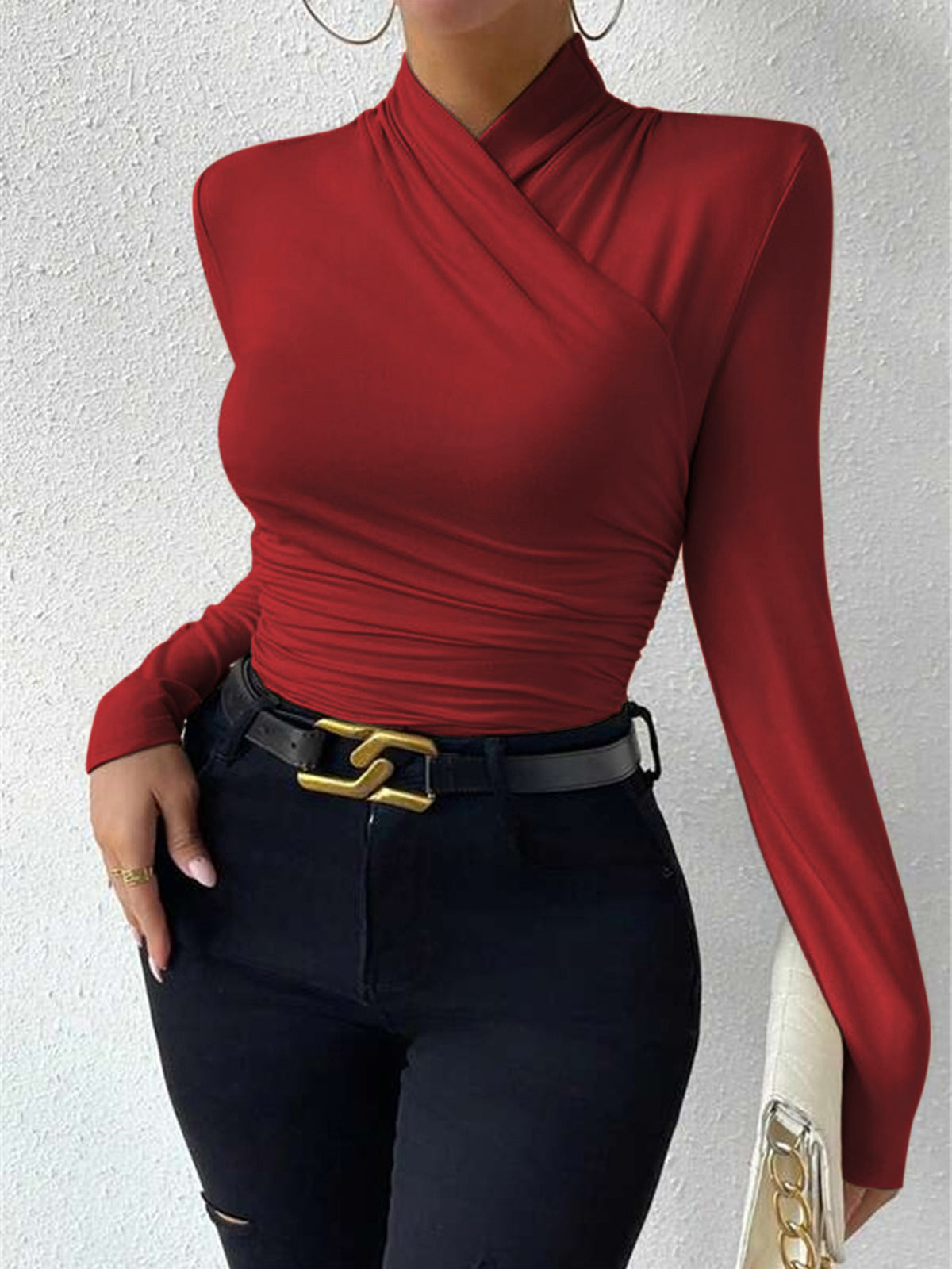 Opal | Pleated Cinched Holiday Clothes T-Shirt
