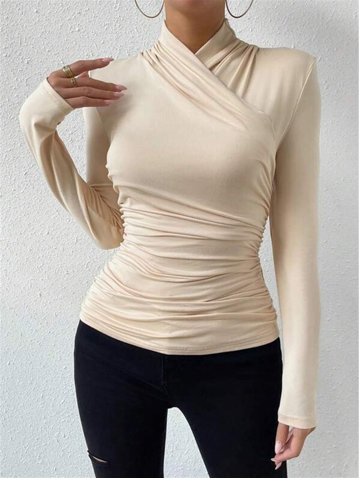 Opal | Pleated Cinched Holiday Clothes T-Shirt