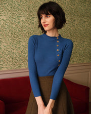 Paige | Slim Fit Ribbed Knit Mock Neck Holiday Top