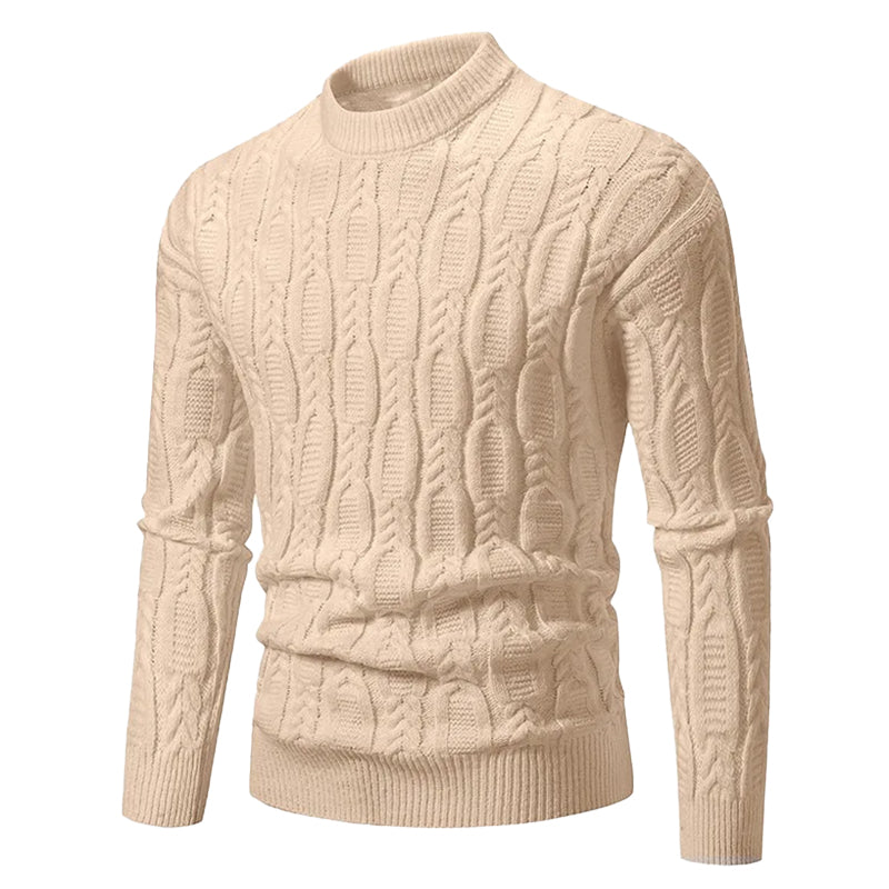 Paris | Structured Fit Cable Knit Crew Neck Sweater