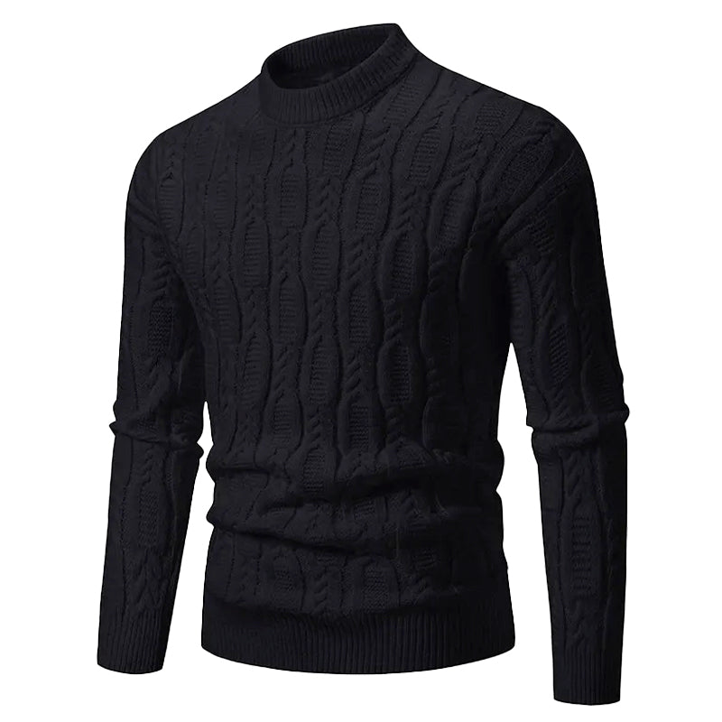 Paris | Structured Fit Cable Knit Crew Neck Sweater