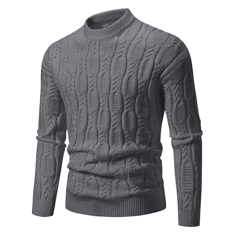 Paris | Structured Fit Cable Knit Crew Neck Sweater