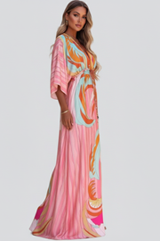 Patricia | V-Neck Belted Printed Maxi Dress