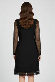 Philippa | Fitted V-Neck Dress with Sequin Sleeves
