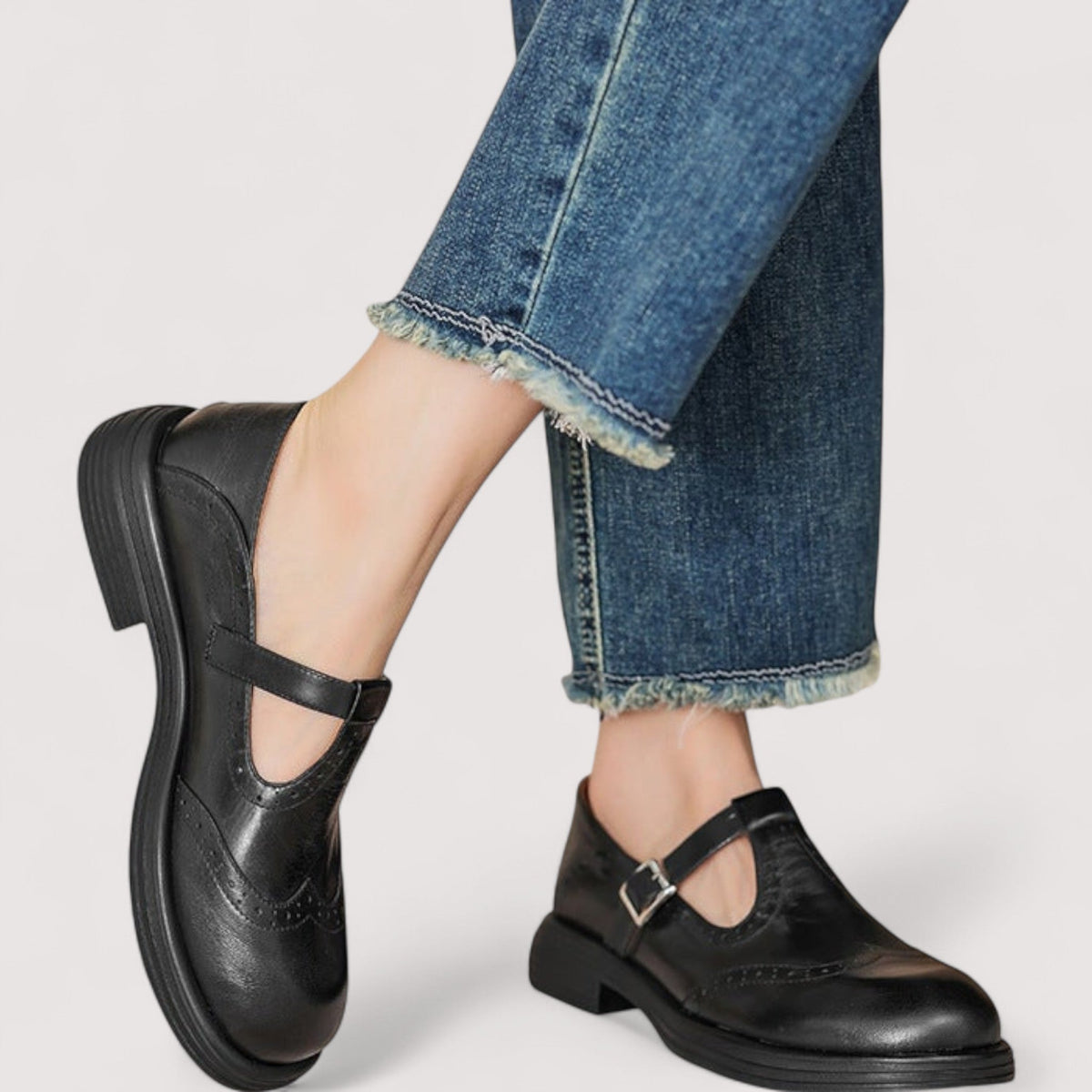 Phoebe | Rounded Toe Mary Jane Ankle Strap Shoes