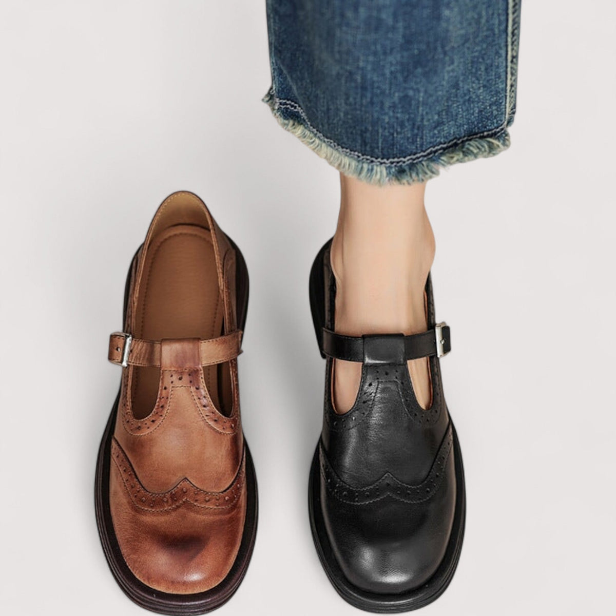 Phoebe | Rounded Toe Mary Jane Ankle Strap Shoes
