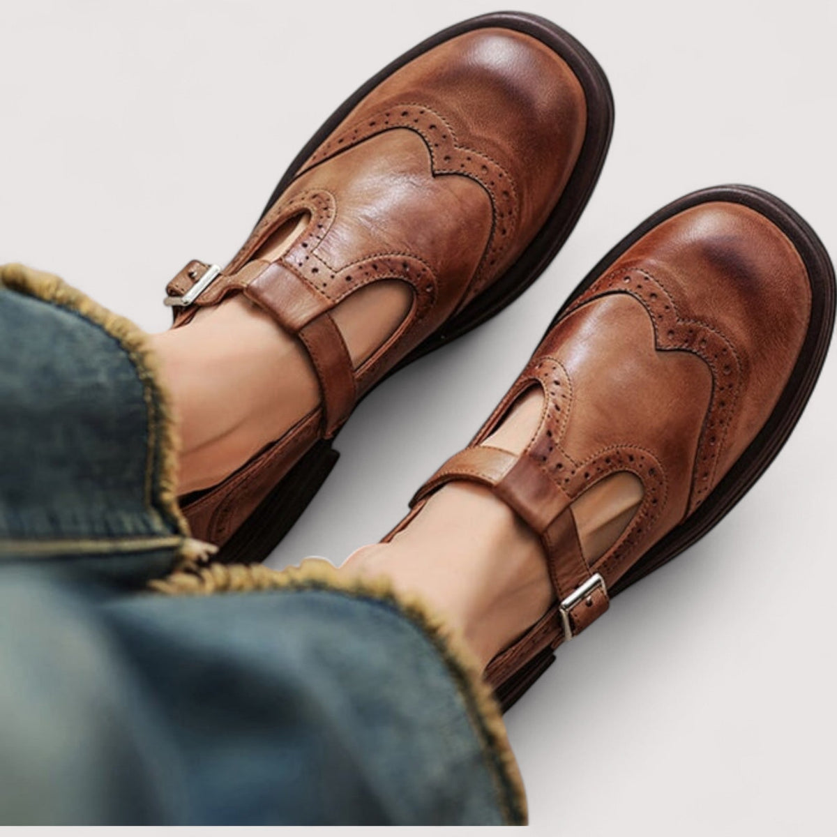 Phoebe | Rounded Toe Mary Jane Ankle Strap Shoes