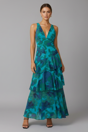 Portia | V-Neck Tiered Maxi Dress