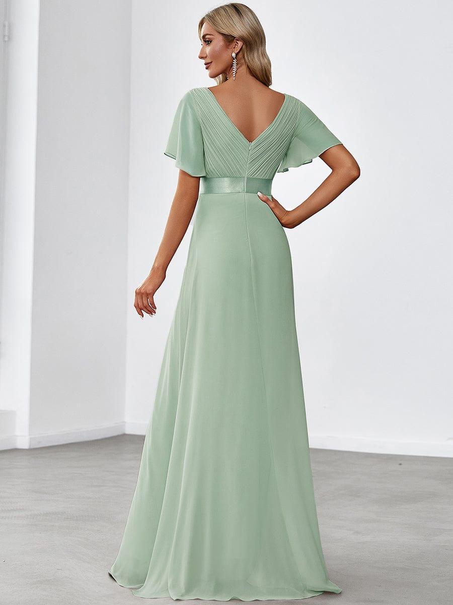 Prudence | Empire Waist Prom Dress with Flutter Sleeves