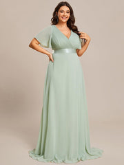 Prudence | Empire Waist Prom Dress with Flutter Sleeves