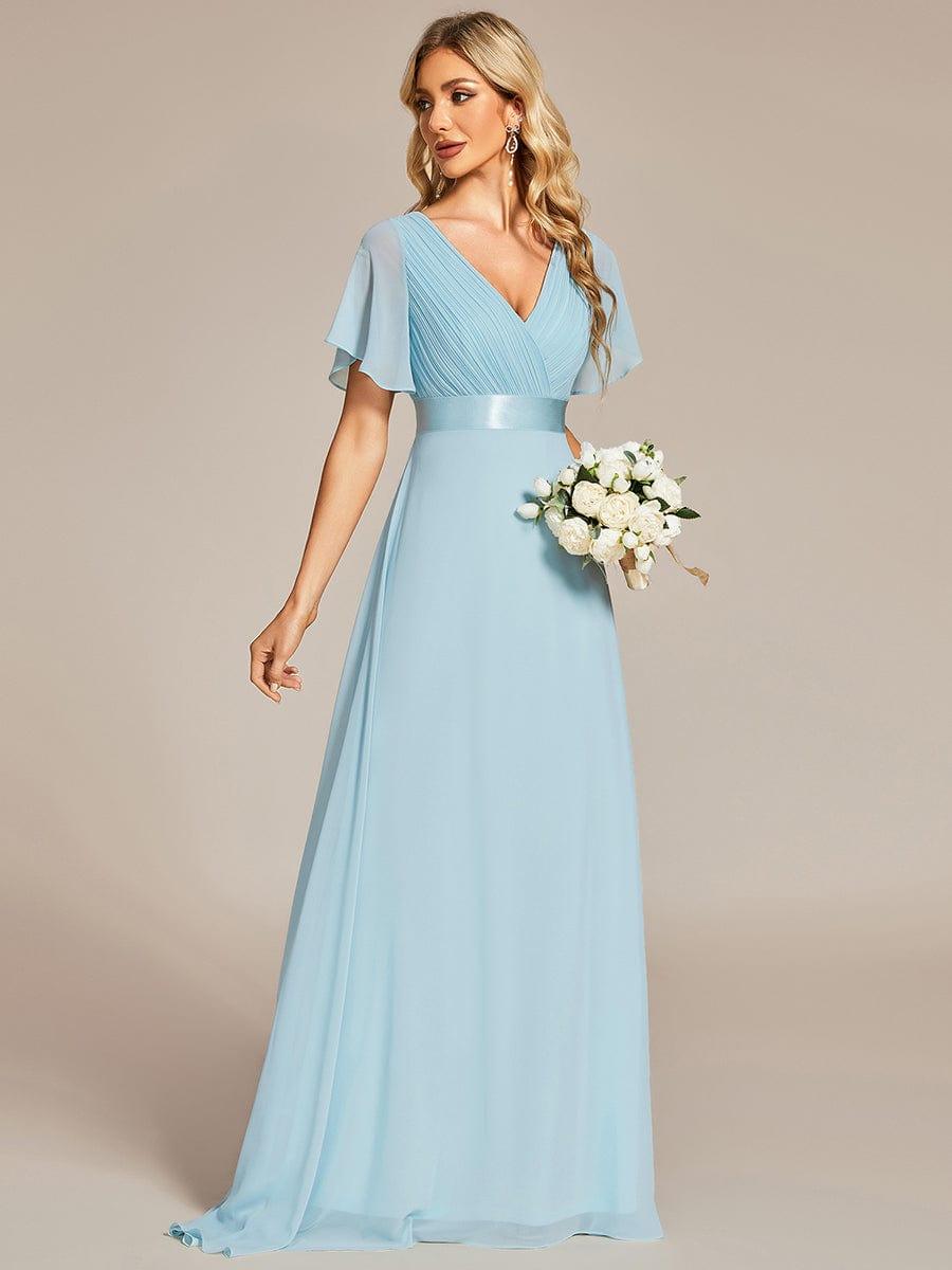 Prudence | Empire Waist Prom Dress with Flutter Sleeves