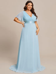 Prudence | Empire Waist Prom Dress with Flutter Sleeves