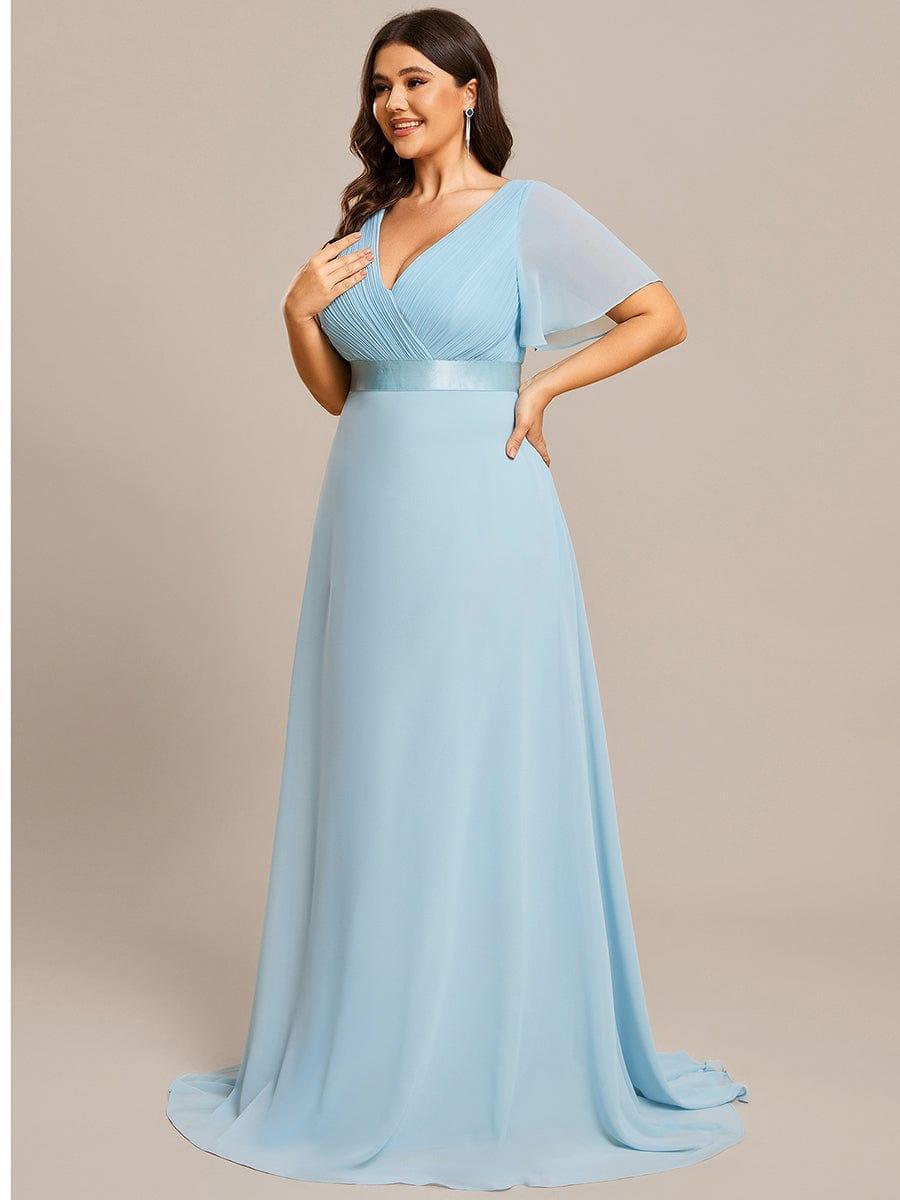 Prudence | Empire Waist Prom Dress with Flutter Sleeves