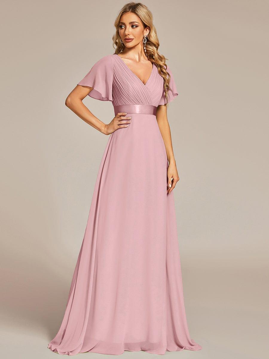 Prudence | Empire Waist Prom Dress with Flutter Sleeves