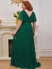Prudence | Empire Waist Prom Dress with Flutter Sleeves