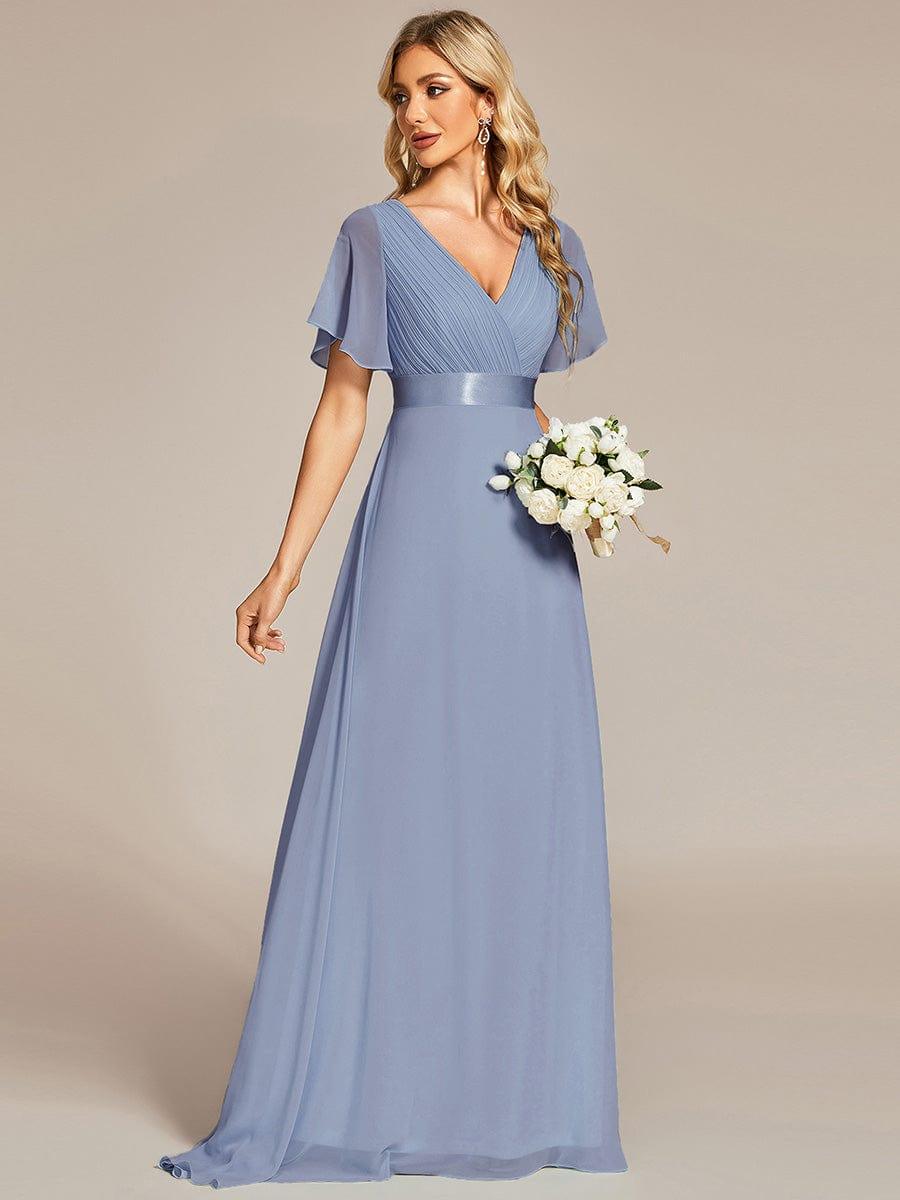 Prudence | Empire Waist Prom Dress with Flutter Sleeves