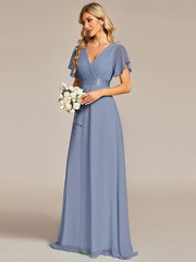 Prudence | Empire Waist Prom Dress with Flutter Sleeves