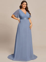 Prudence | Empire Waist Prom Dress with Flutter Sleeves