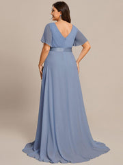 Prudence | Empire Waist Prom Dress with Flutter Sleeves