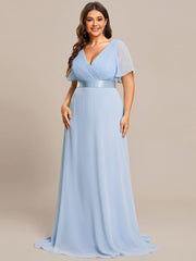 Prudence | Empire Waist Prom Dress with Flutter Sleeves