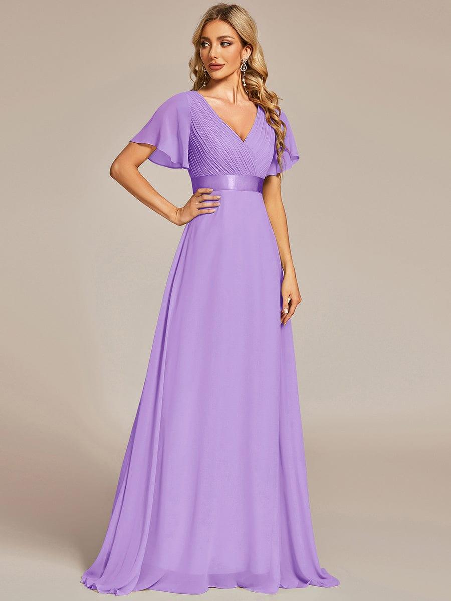 Prudence | Empire Waist Prom Dress with Flutter Sleeves