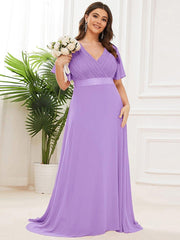 Prudence | Empire Waist Prom Dress with Flutter Sleeves