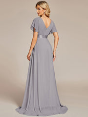 Prudence | Empire Waist Prom Dress with Flutter Sleeves